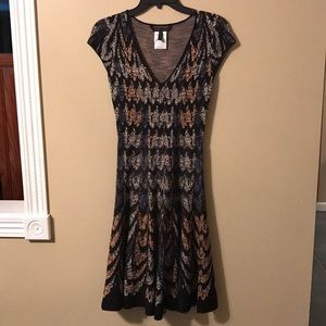 BCBG: NWOT Black, multi sweater dress